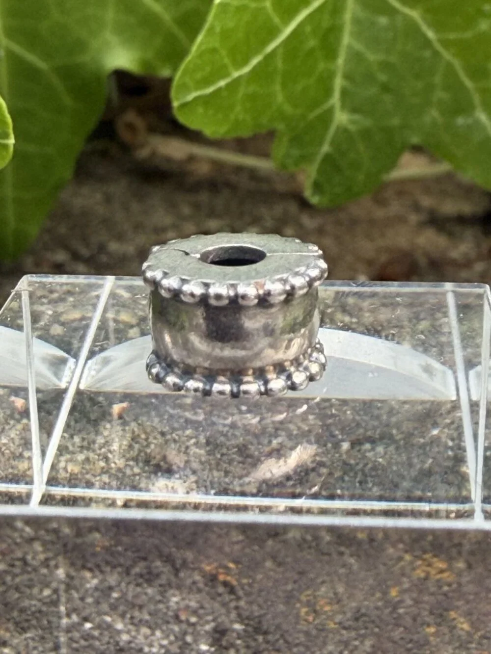 Authentic Pandora Moments Beveled Clip Charm Bead Silver 925 ALE 790267 Retired